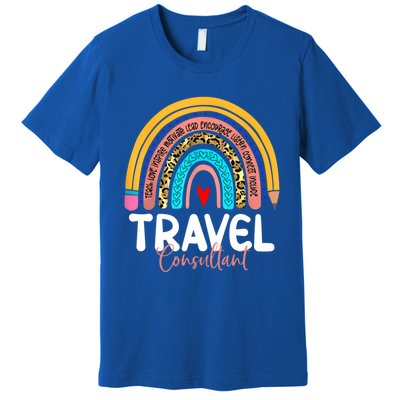 Travel Consultant Rainbow Leopard Travel And Tourism Work Gift Premium T-Shirt