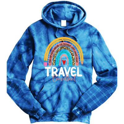 Travel Consultant Rainbow Leopard Travel And Tourism Work Gift Tie Dye Hoodie