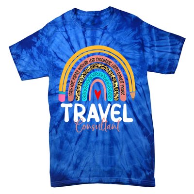 Travel Consultant Rainbow Leopard Travel And Tourism Work Gift Tie-Dye T-Shirt