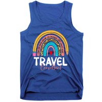 Travel Consultant Rainbow Leopard Travel And Tourism Work Gift Tank Top