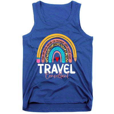 Travel Consultant Rainbow Leopard Travel And Tourism Work Gift Tank Top