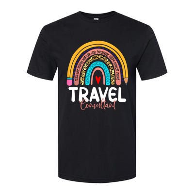 Travel Consultant Rainbow Leopard Travel And Tourism Work Gift Softstyle CVC T-Shirt