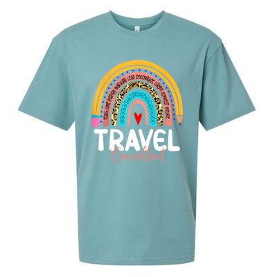 Travel Consultant Rainbow Leopard Travel And Tourism Work Gift Sueded Cloud Jersey T-Shirt