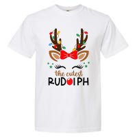 The Cutest Rudolph Reindeer Christmas Pajama Xmas Lights Garment-Dyed Heavyweight T-Shirt