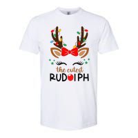 The Cutest Rudolph Reindeer Christmas Pajama Xmas Lights Softstyle CVC T-Shirt