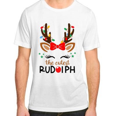 The Cutest Rudolph Reindeer Christmas Pajama Xmas Lights Adult ChromaSoft Performance T-Shirt