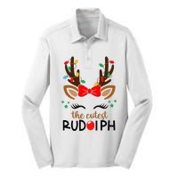 The Cutest Rudolph Reindeer Christmas Pajama Xmas Lights Silk Touch Performance Long Sleeve Polo