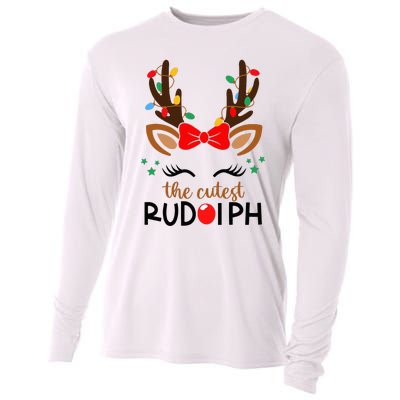 The Cutest Rudolph Reindeer Christmas Pajama Xmas Lights Cooling Performance Long Sleeve Crew