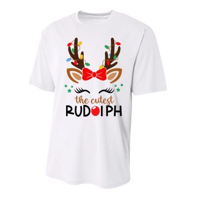 The Cutest Rudolph Reindeer Christmas Pajama Xmas Lights Performance Sprint T-Shirt