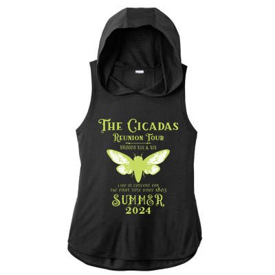 The Cicada Reunion U.S 2024 Cicada Concert Fest Ladies PosiCharge Tri-Blend Wicking Draft Hoodie Tank