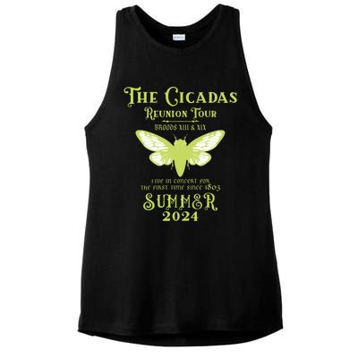 The Cicada Reunion U.S 2024 Cicada Concert Fest Ladies PosiCharge Tri-Blend Wicking Tank