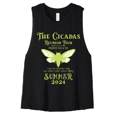 The Cicada Reunion U.S 2024 Cicada Concert Fest Women's Racerback Cropped Tank