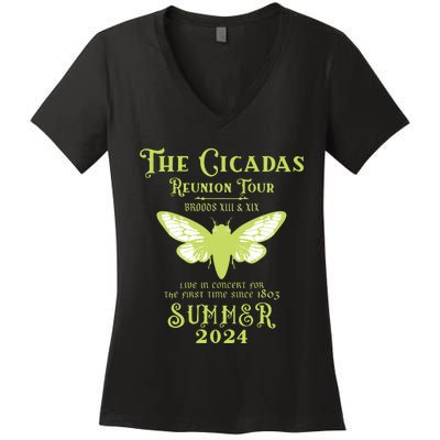 The Cicada Reunion U.S 2024 Cicada Concert Fest Women's V-Neck T-Shirt