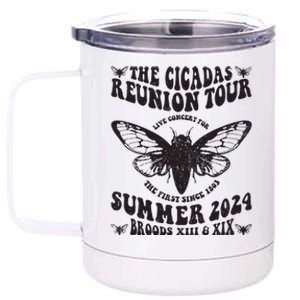 The Cicada Reunion U.S 2024 Concert Fest Lover Groovy 12 oz Stainless Steel Tumbler Cup