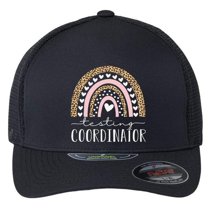 Testing Coordinator Rainbow Leopard Test Day Teacher Student Flexfit Unipanel Trucker Cap