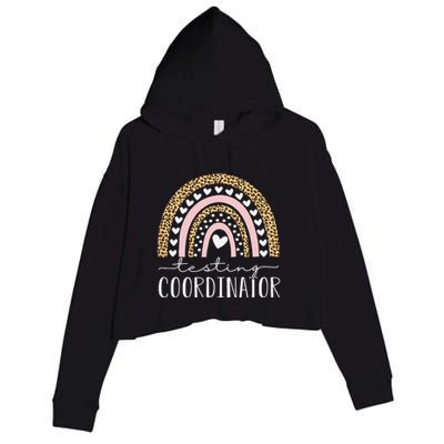 Testing Coordinator Rainbow Leopard Test Day Teacher Student Crop Fleece Hoodie