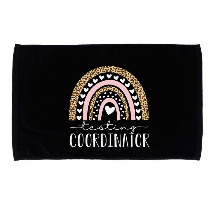 Testing Coordinator Rainbow Leopard Test Day Teacher Student Microfiber Hand Towel