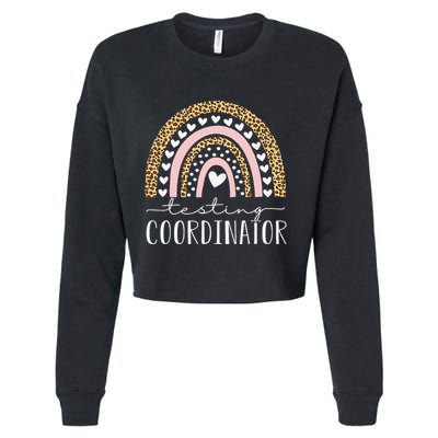 Testing Coordinator Rainbow Leopard Test Day Teacher Student Cropped Pullover Crew