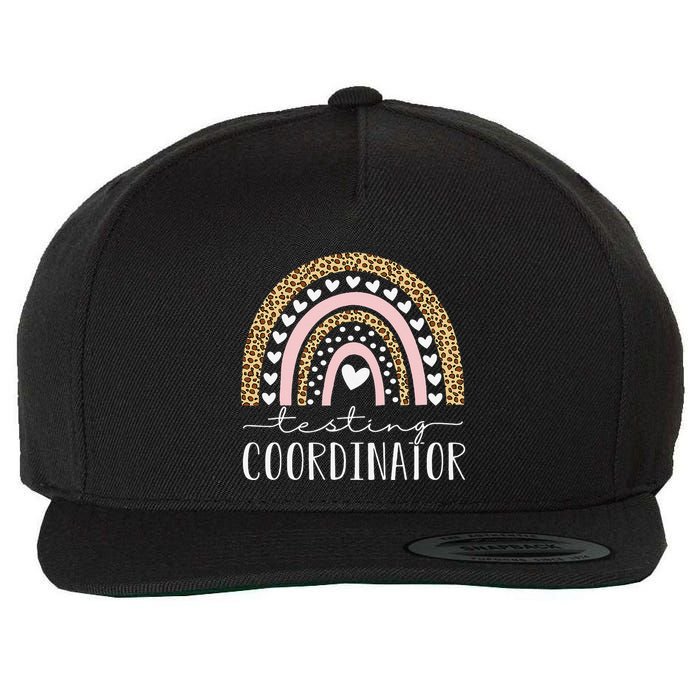 Testing Coordinator Rainbow Leopard Test Day Teacher Student Wool Snapback Cap