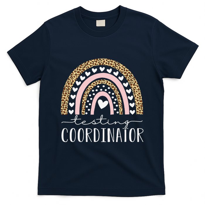 Testing Coordinator Rainbow Leopard Test Day Teacher Student T-Shirt