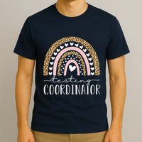 Testing Coordinator Rainbow Leopard Test Day Teacher Student T-Shirt