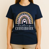 Testing Coordinator Rainbow Leopard Test Day Teacher Student T-Shirt