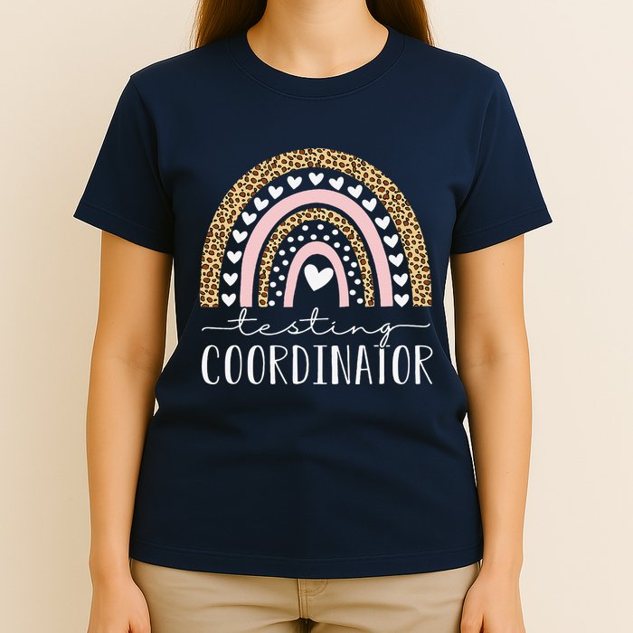 Testing Coordinator Rainbow Leopard Test Day Teacher Student T-Shirt