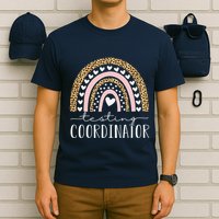 Testing Coordinator Rainbow Leopard Test Day Teacher Student T-Shirt