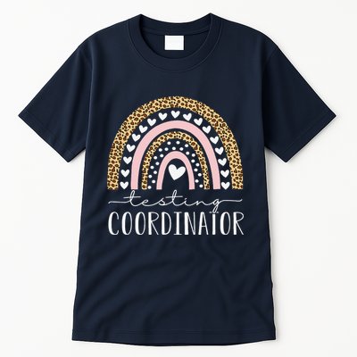 Testing Coordinator Rainbow Leopard Test Day Teacher Student Tall T-Shirt