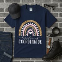 Testing Coordinator Rainbow Leopard Test Day Teacher Student Tall T-Shirt