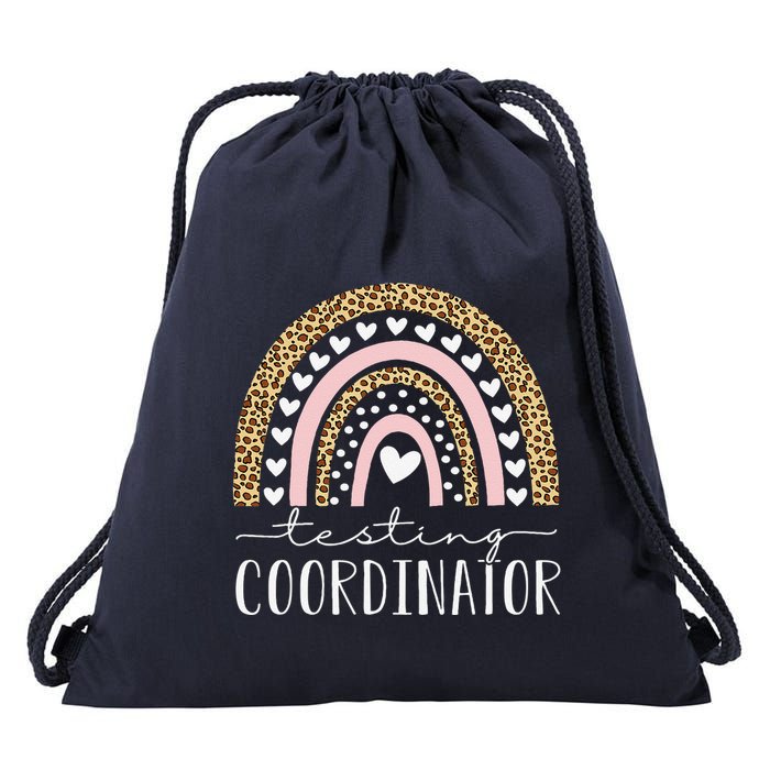 Testing Coordinator Rainbow Leopard Test Day Teacher Student Drawstring Bag