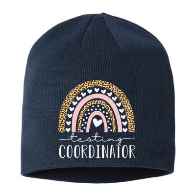 Testing Coordinator Rainbow Leopard Test Day Teacher Student Sustainable Beanie