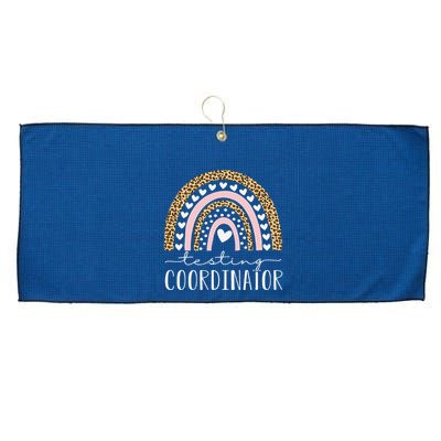 Testing Coordinator Rainbow Leopard Test Day Teacher Student Large Microfiber Waffle Golf Towel