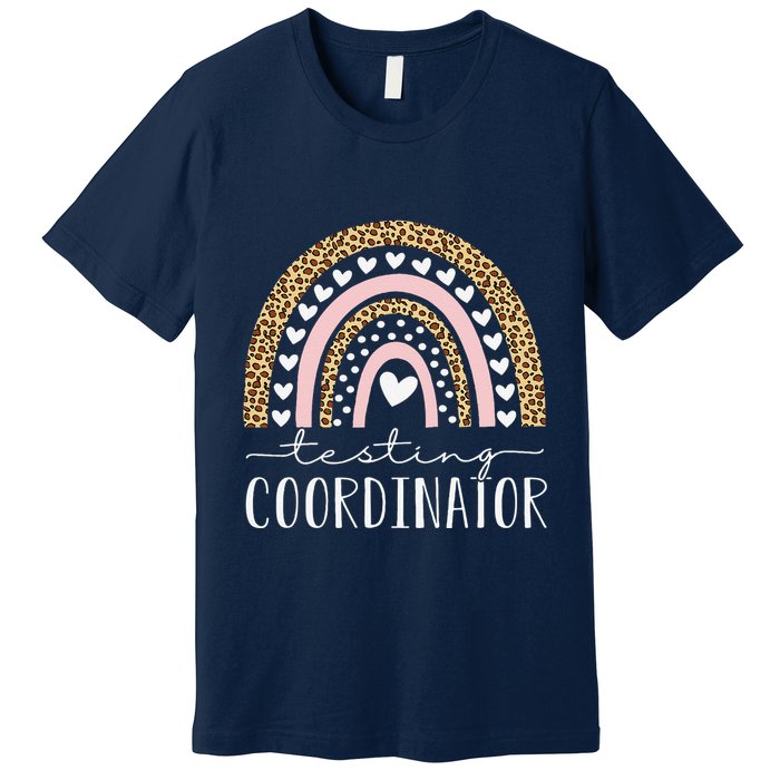 Testing Coordinator Rainbow Leopard Test Day Teacher Student Premium T-Shirt