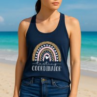 Testing Coordinator Rainbow Leopard Test Day Teacher Student Womens Tank Top