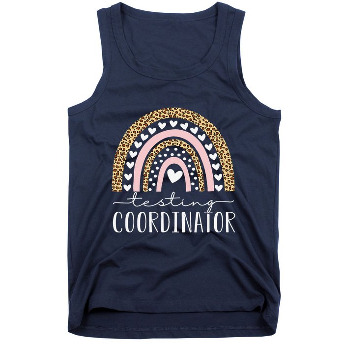Testing Coordinator Rainbow Leopard Test Day Teacher Student Tank Top
