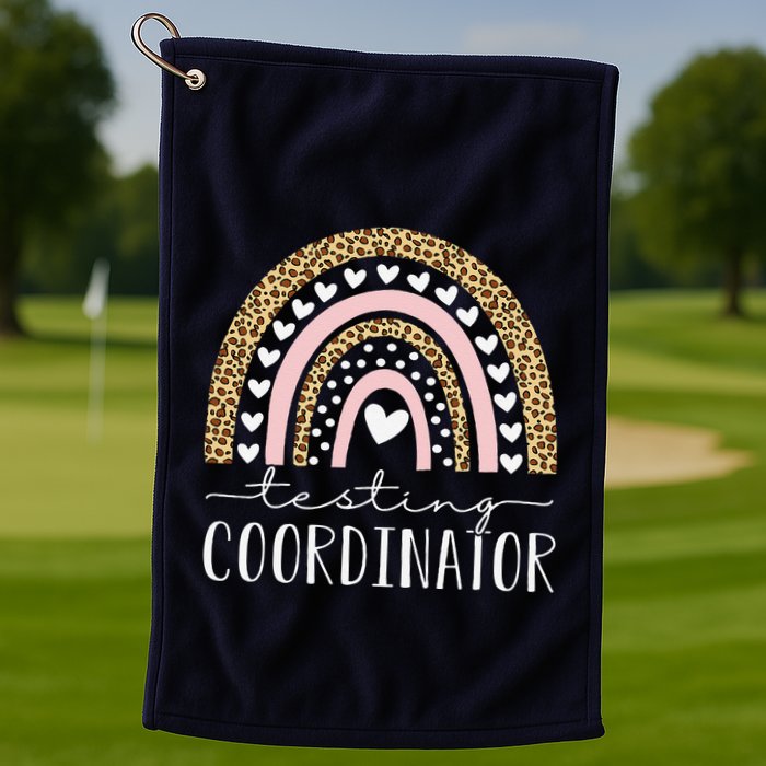 Testing Coordinator Rainbow Leopard Test Day Teacher Student Golf Towel