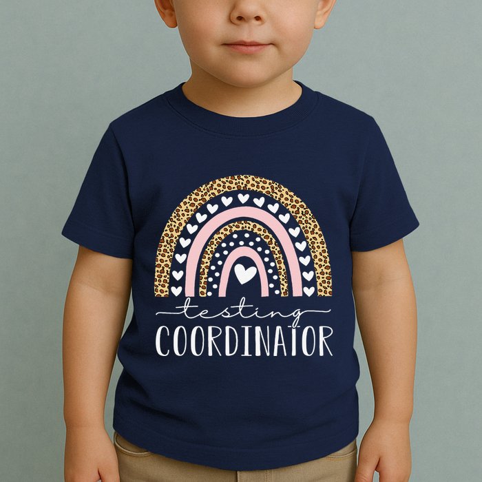 Testing Coordinator Rainbow Leopard Test Day Teacher Student Toddler T-Shirt