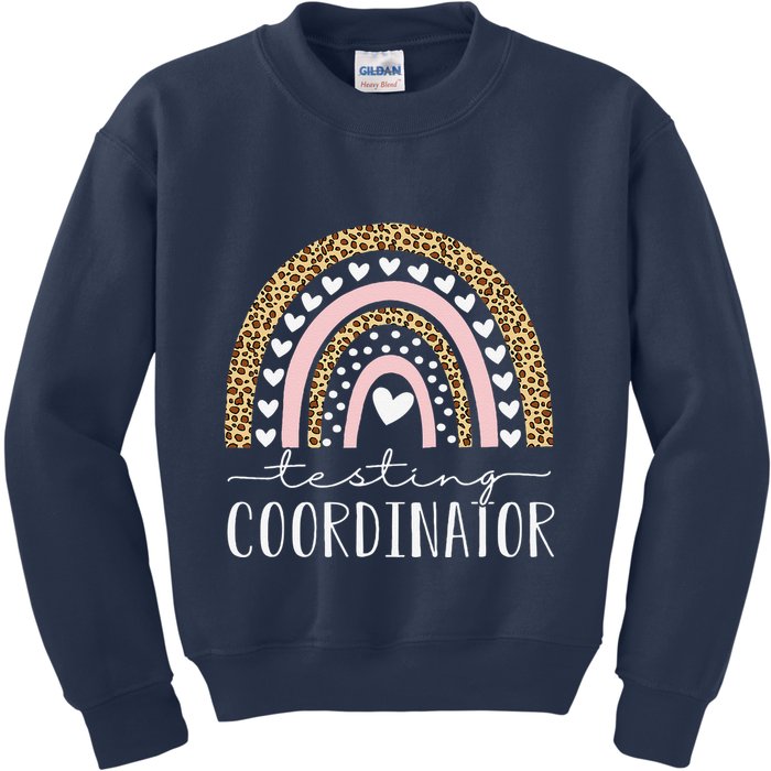 Testing Coordinator Rainbow Leopard Test Day Teacher Student Kids Sweatshirt