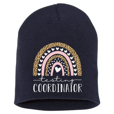 Testing Coordinator Rainbow Leopard Test Day Teacher Student Short Acrylic Beanie
