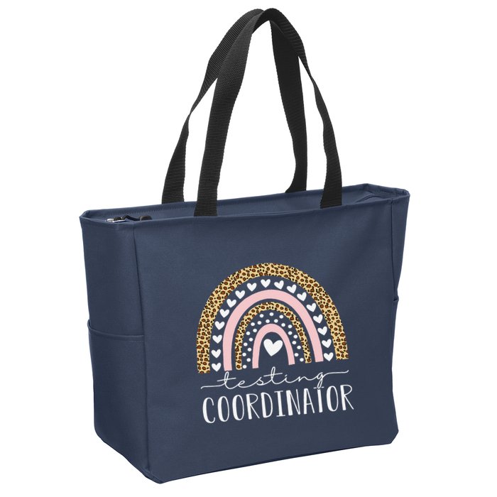 Testing Coordinator Rainbow Leopard Test Day Teacher Student Zip Tote Bag