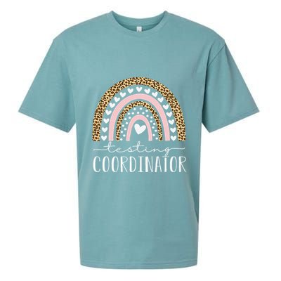 Testing Coordinator Rainbow Leopard Test Day Teacher Student Sueded Cloud Jersey T-Shirt