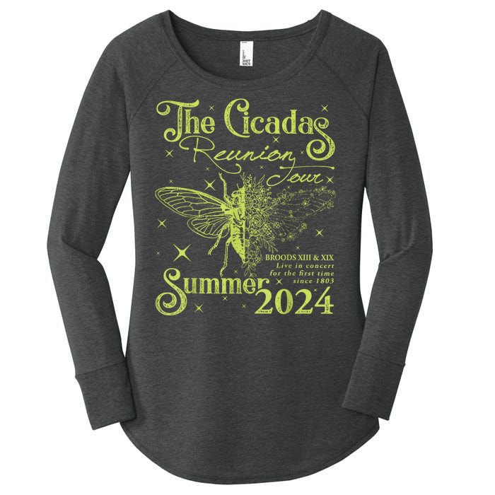 The Cicada Reunion U.S 2024 Cicada Concert Fest Lover Women's Perfect Tri Tunic Long Sleeve Shirt