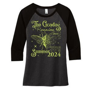 The Cicada Reunion U.S 2024 Cicada Concert Fest Lover Women's Tri-Blend 3/4-Sleeve Raglan Shirt