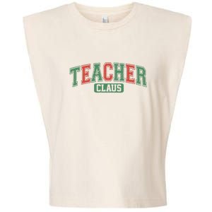 Teacher Claus Retro Christmas Garment-Dyed Women's Muscle Tee