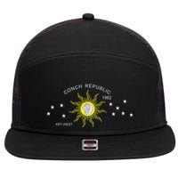 The Conch Republic Flag 7 Panel Mesh Trucker Snapback Hat