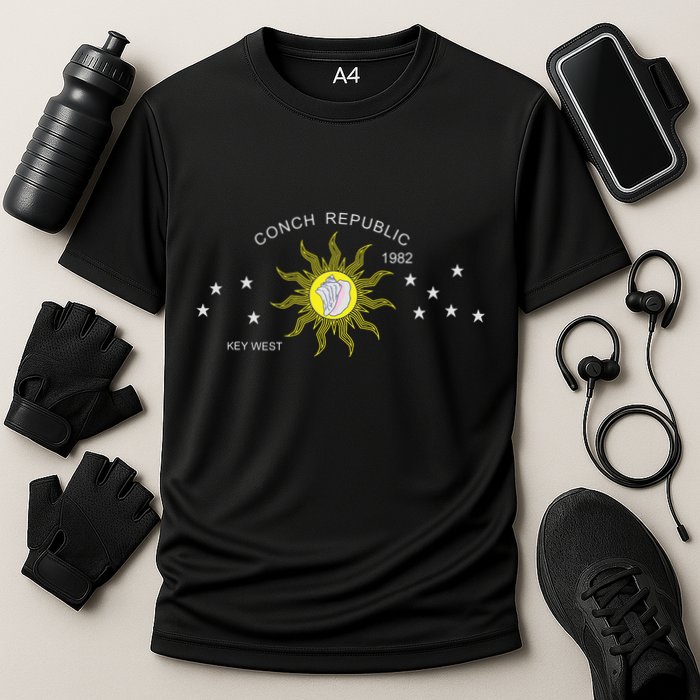 The Conch Republic Flag Cooling Performance Crew T-Shirt