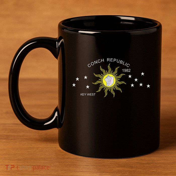 The Conch Republic Flag 11oz C Handle Ceramic Mug