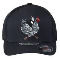 Tuxedo Cat Riding Chicken Funny Flexfit Unipanel Trucker Cap