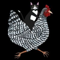 Tuxedo Cat Riding Chicken Funny 16 in Basic Backpack
